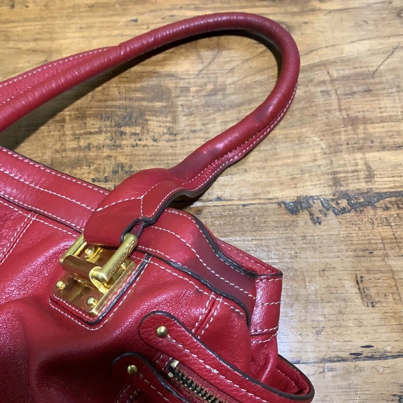 B Makowsky Red Leather Bag - Picture 9 of 9